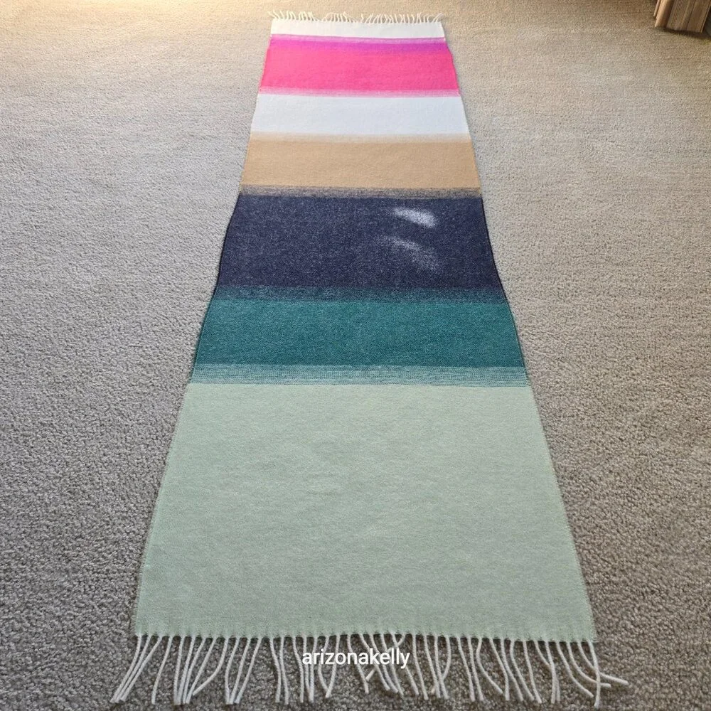 NWOT J. Crew Scarf With Ombre Stripes Italy Wool Blend